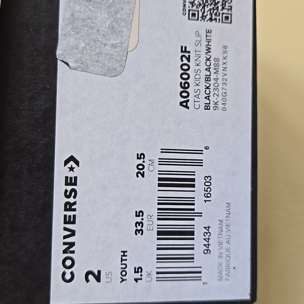 New in Box-Converse Kids (Unisex) Knit slip on-Size 2 Youth - Picture 13 of 13
